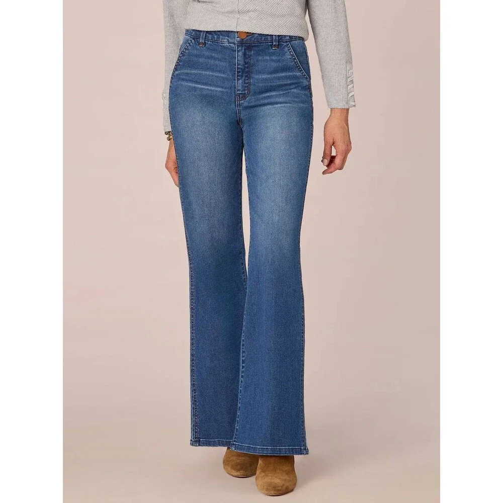 Democracy Women’s Ab’Solution Skyrise Bootcut Blue 6P $88 NWT - Picture 1 of 8